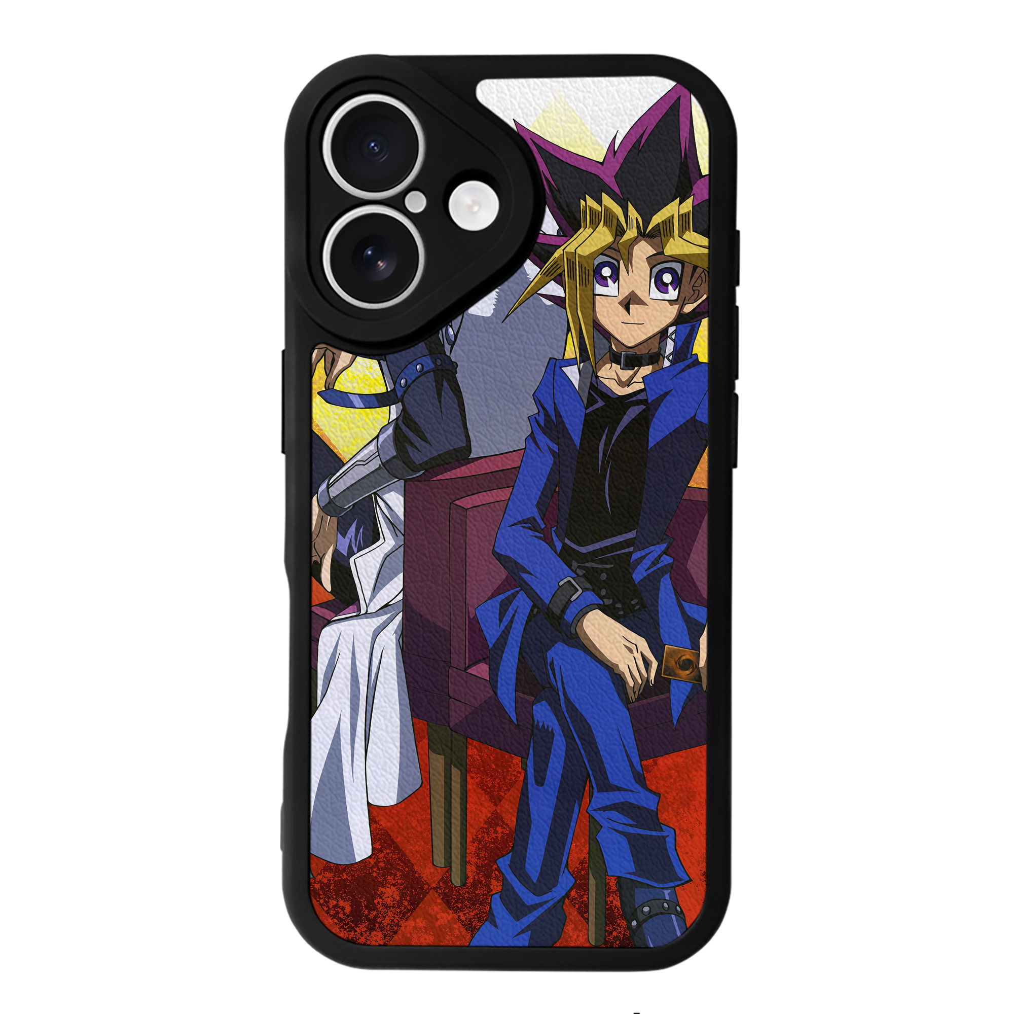 （画像用） 遊☆戯☆王 Yu-Gi-Oh! 【iPhone 16シリーズ対応】シリコンスマホケース（レザー調） 材質：シリコン